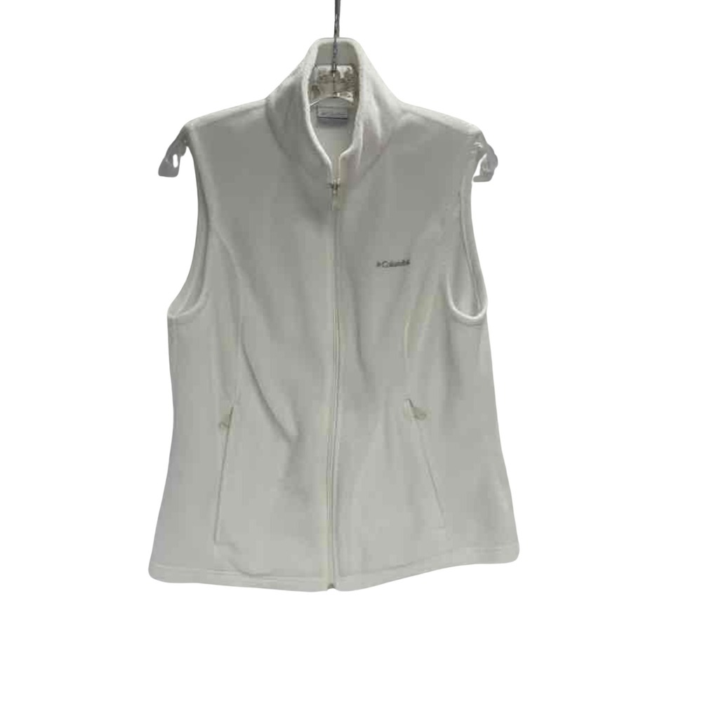 Columbia Sportswear Men's Fleece Vest Size Large‎ White Full Zip Sleeveless